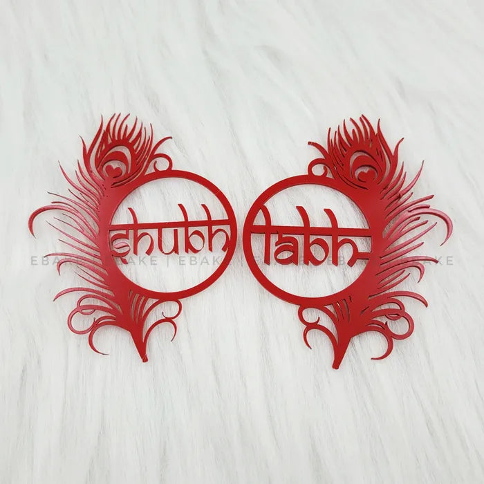 Shubh Labh Pair 3 Inch Acrylic Cutout (1 Pair)