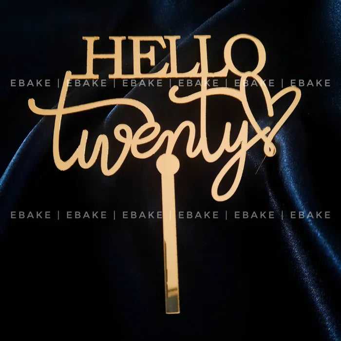 Hello Twenty Cake Topper