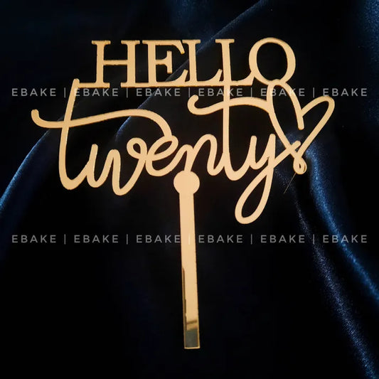 Hello Twenty Cake Topper