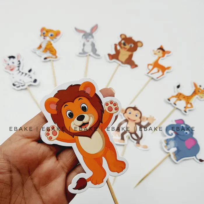 Jungle Theme Cake Topper (10 pcs Set)