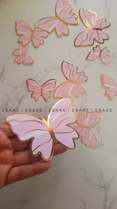 Pastel Pink Paper Butterflies - Foldable (Set of 10 Pieces)