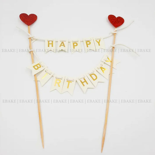 Banner Topper Happy Birthday White