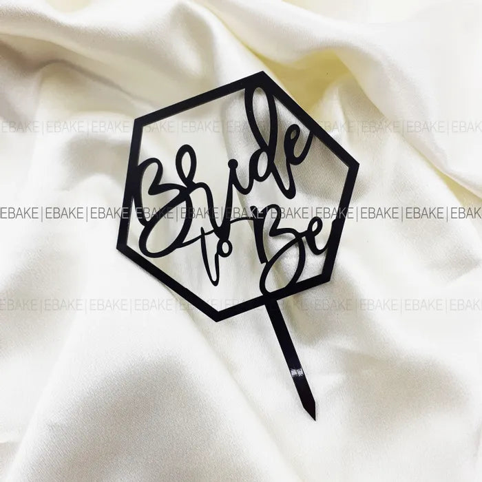 Bride To Be Cake Topper Black