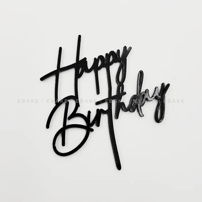 Happy Birthday Mini Topper Black
