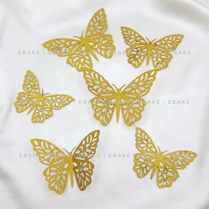 Set of golden butterflies Gold butterflies