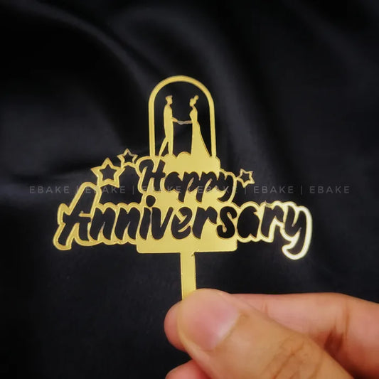 Happy Anniversary Mini Topper Golden