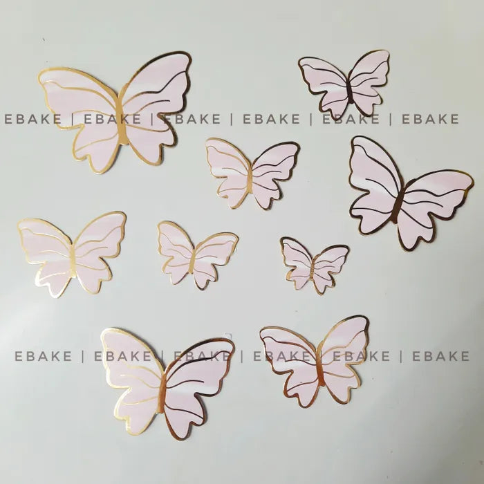 Pastel Pink Paper Butterflies - Foldable (Set of 10 Pieces)