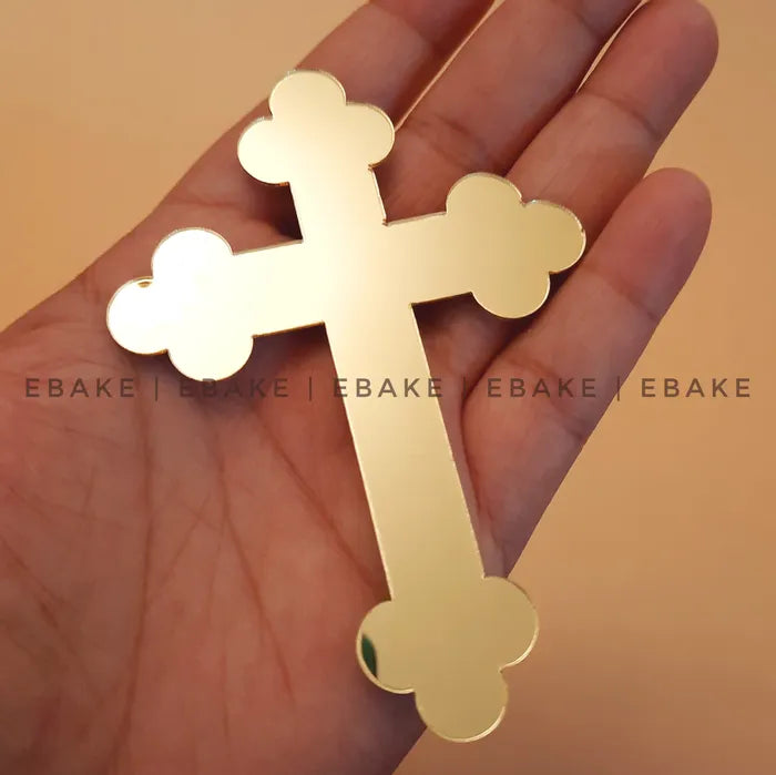 Cross Cake Topper for Baptism, First Holy Communion (Single Piece)