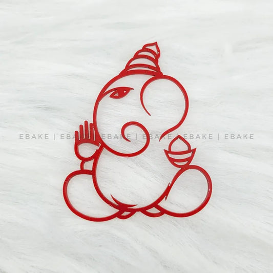 Ganesha Cutout 3 Inch Acrylic (Single Piece) Red