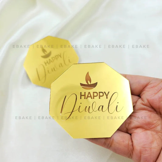 Happy Diwali Coin 6 Pieces Set (Cake Disc)