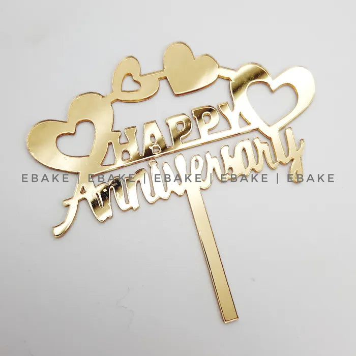 Happy Anniversary Mini Topper Golden