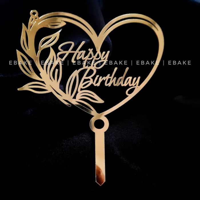 Happy Birthday Cake Topper (Heart)