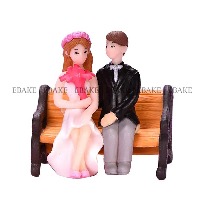 Wedding Couple With Bench Figurine Ebake 