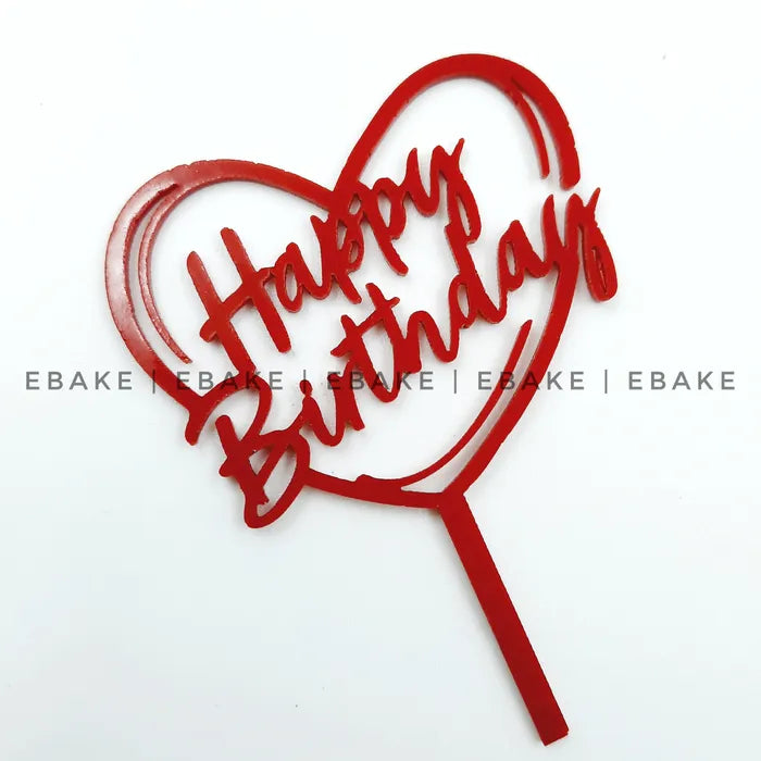 Happy Birthday Mini Topper Red