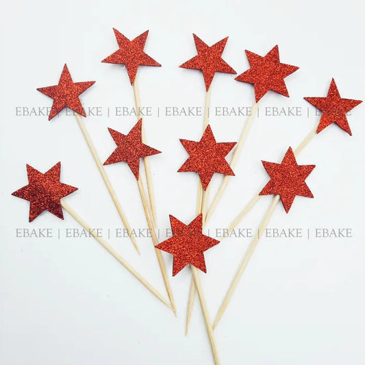 Star Glitter Topper - Red