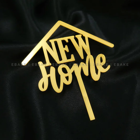 New Home Cake Topper Golden