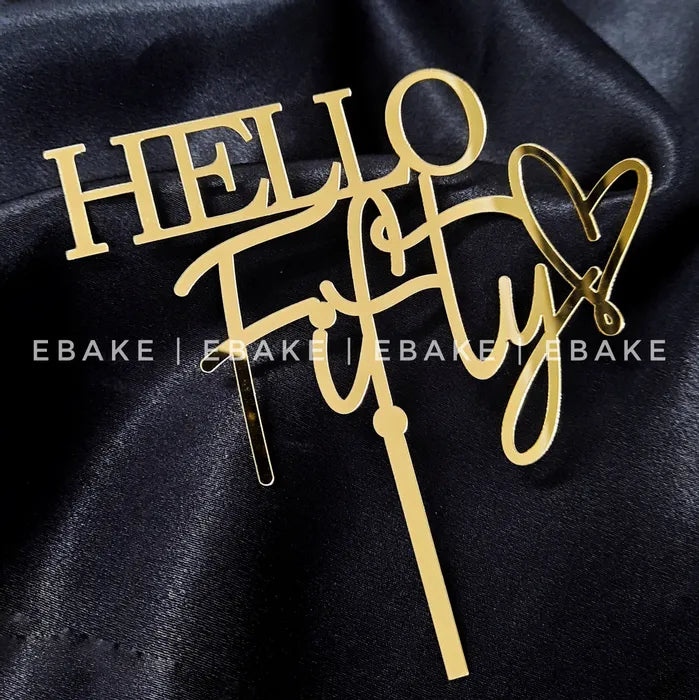 Hello Fifty Cake Topper