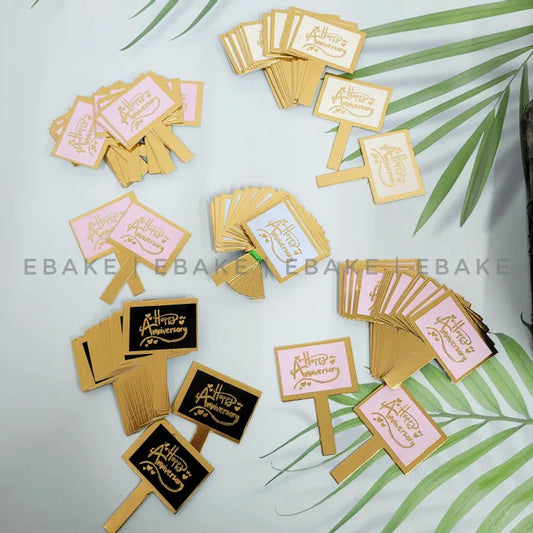 Anniversary Paper Tags (Set Of 100 Pieces) Assorted