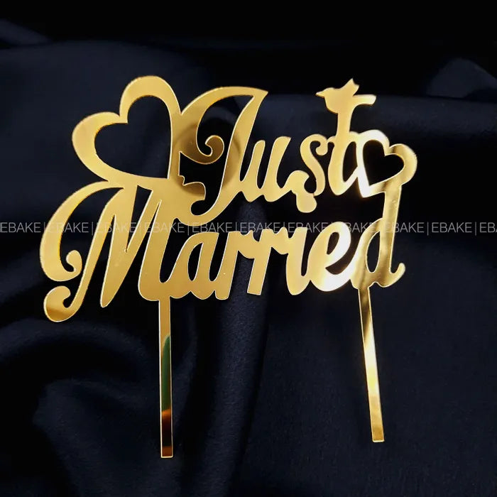 Just Married Cake Topper