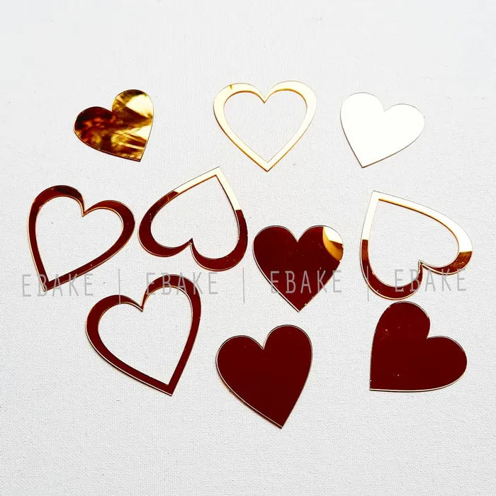 Acrylic Hearts Set (10 Pieces)