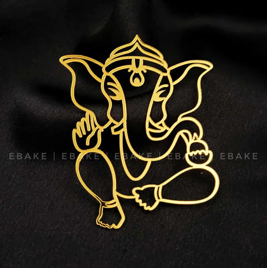 Ganesha Cutout 3 Inch Acrylic Sticker (Single Piece With Adhesive)