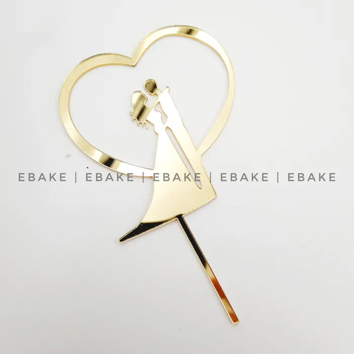 Couple Cake Topper Golden