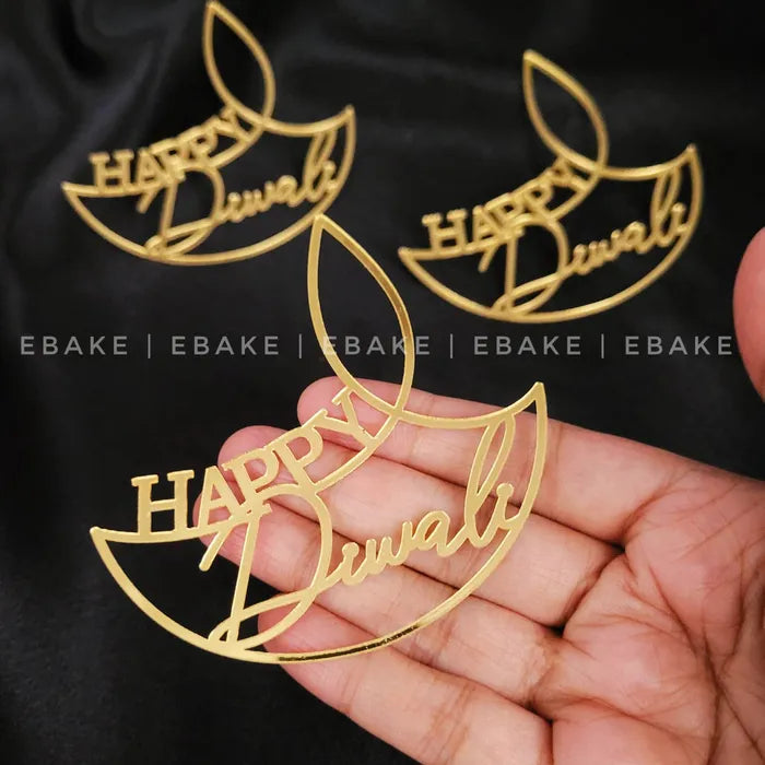 Happy Diwali Cutout/Charm 3 Inch (Set Of 3) A596