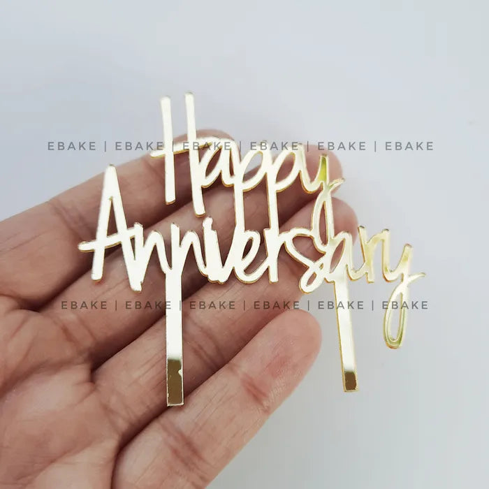 Happy Anniversary Mini Topper Gold