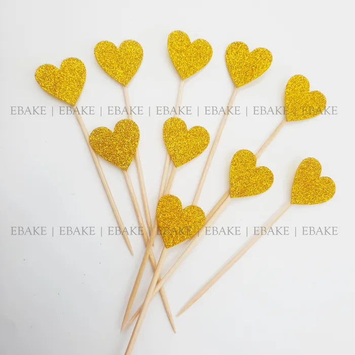 Heart Glitter Topper - Gold