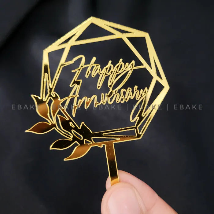 Happy Anniversary Mini Topper Golden
