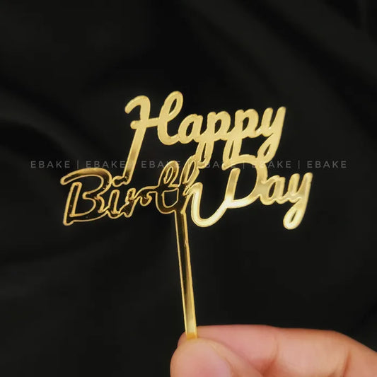 Happy Birthday Mini Topper Golden