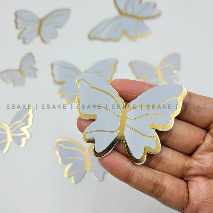 Pastel Blue Paper Butterflies - Foldable (Set of 10 Pieces)