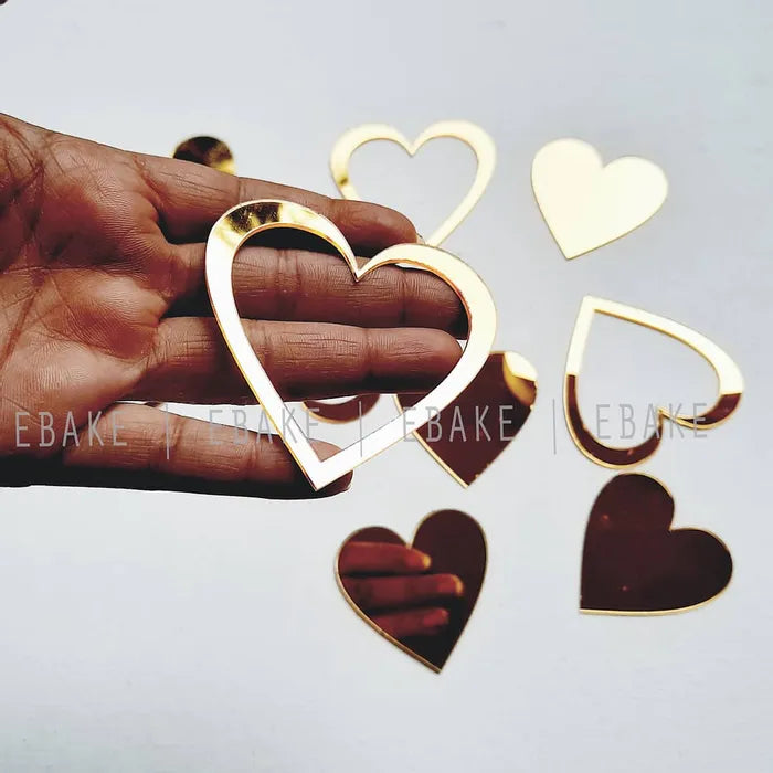 Acrylic Hearts Set (10 Pieces)