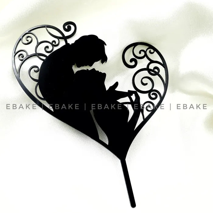 Couple Cake Topper Black