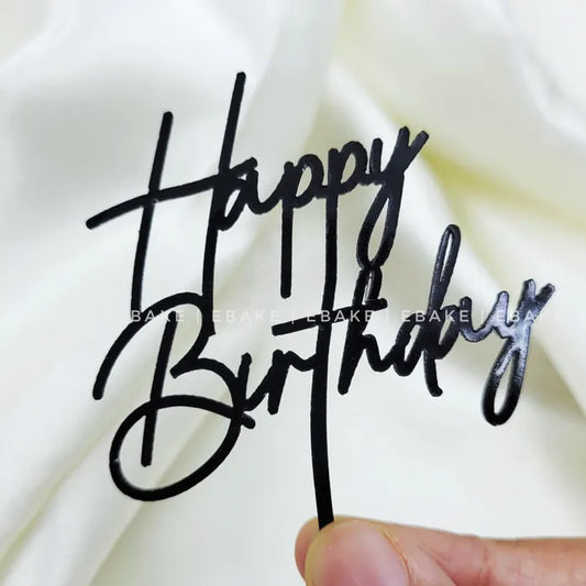 Happy Birthday Mini Topper Black