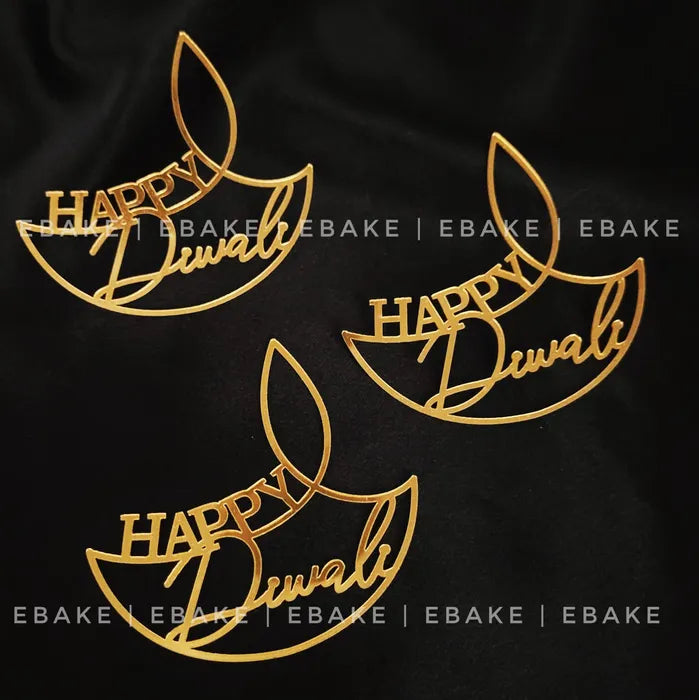 Happy Diwali Cutout/Charm 3 Inch (Set Of 3) A596