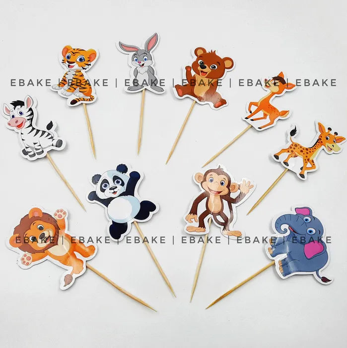 Jungle Theme Cake Topper (10 pcs Set)