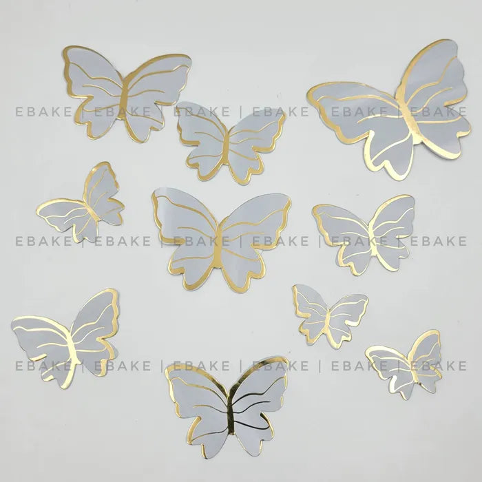 Pastel Blue Paper Butterflies - Foldable (Set of 10 Pieces)