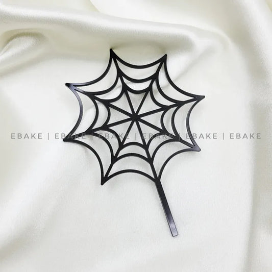 Cobweb / Spider Web Cake Topper Black