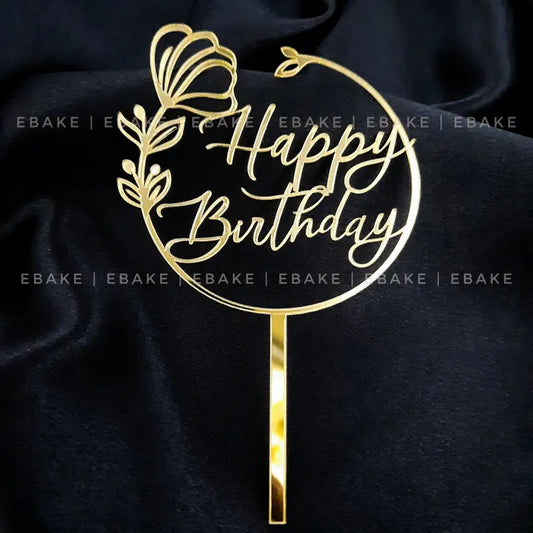 Happy Birthday Cake Topper 5 Inch (Acrylic)