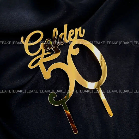 Golden 50 Cake Topper (Fifty)