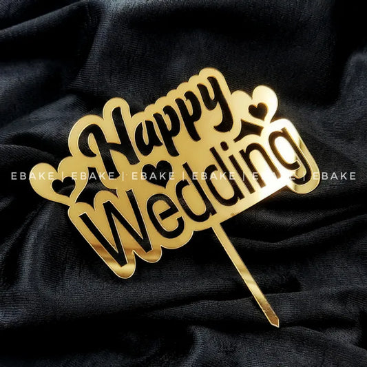 Happy Wedding Cake Topper